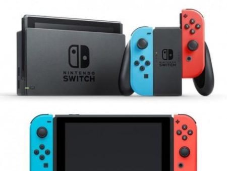 Nintendo Switch with Neon Blue Neon Red Joy-Con Online